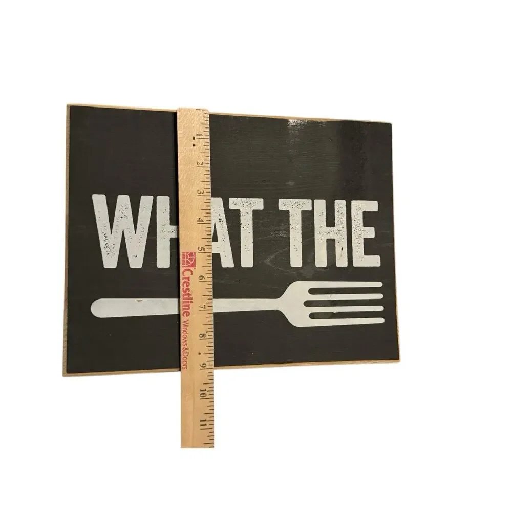 What The Fork Wood Sign Kitchen Funny Humor Rustic Farmhouse Lone Star Art
